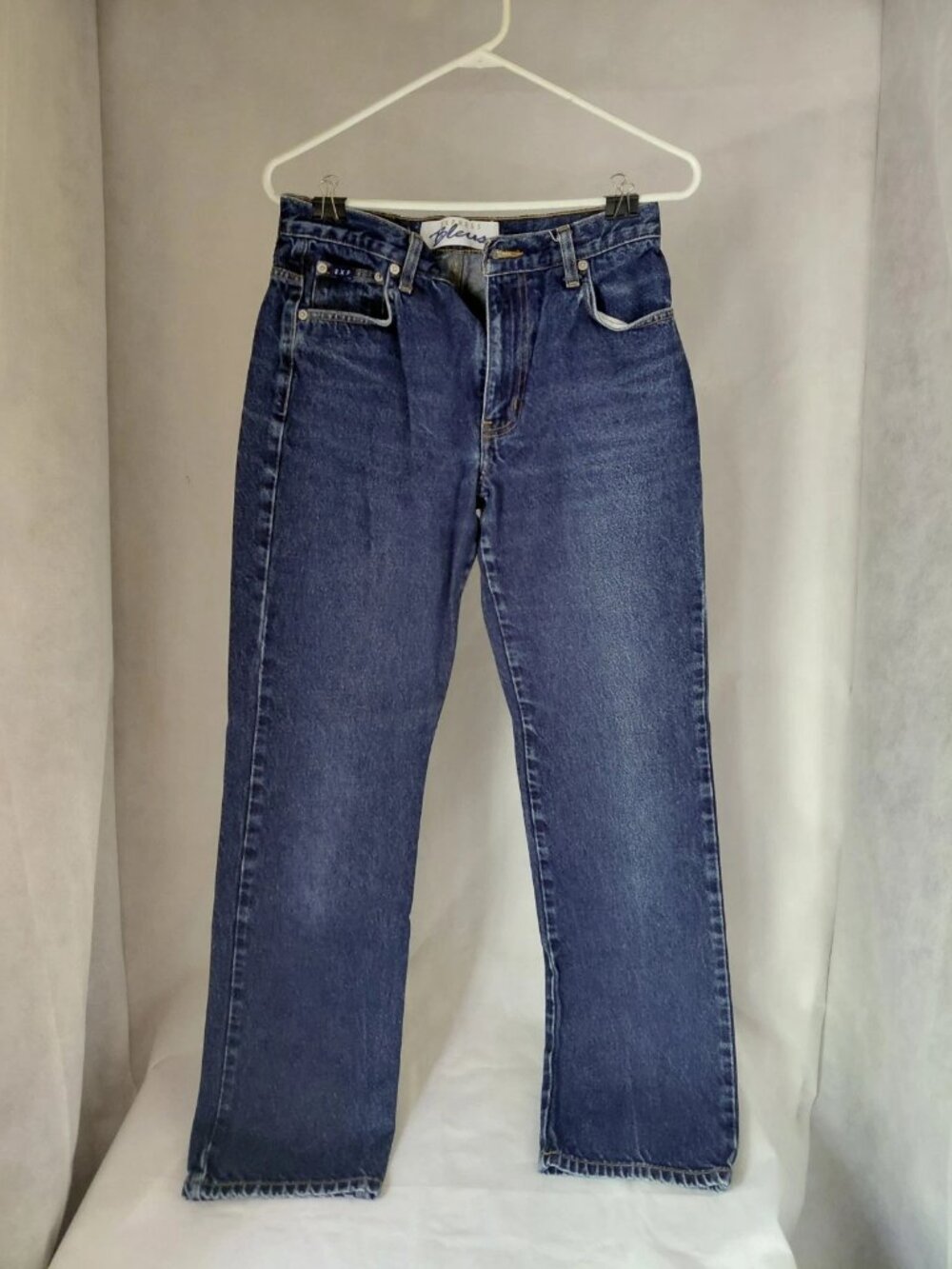Vintage Express Bleus Dark Wash straight leg Denim Jeans 7/8 long